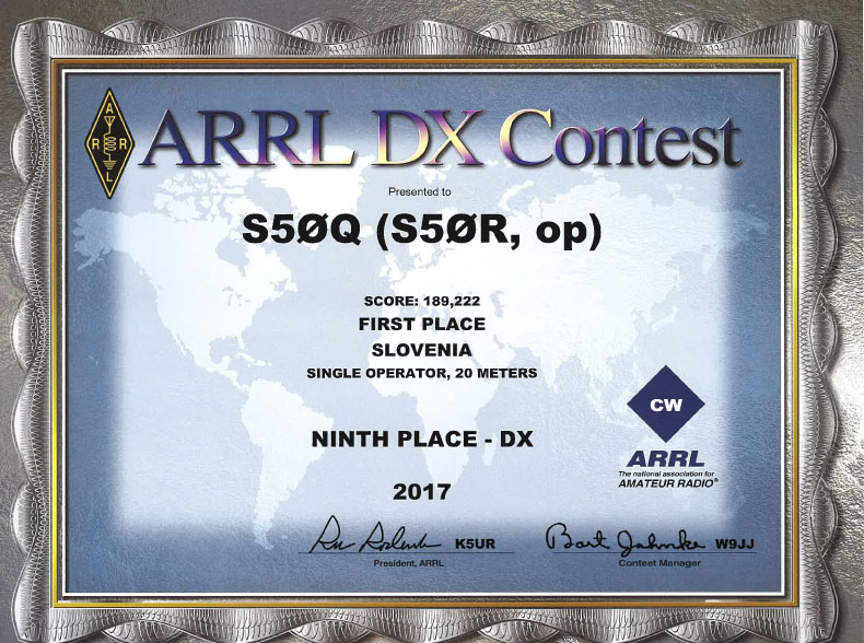 Leo Xhoko, S50R 2017 ARRL DX SSB CONTEST