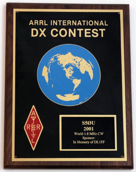 Danilo Brelih, S50U 2001 ARRL SOSB 1.8 MHz World Winner